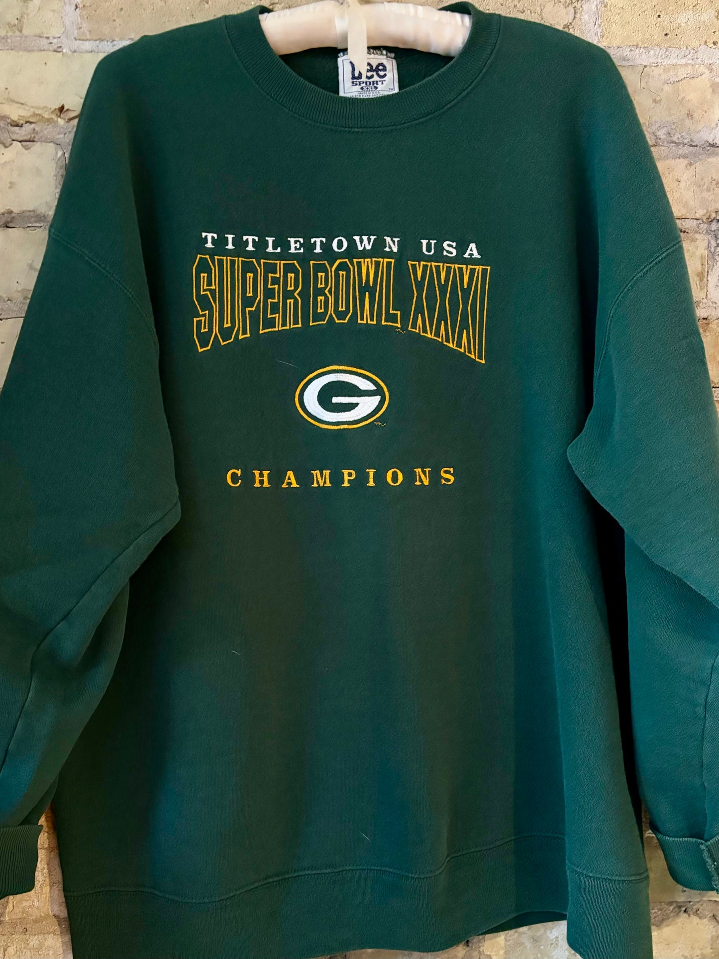 Reworked vintage Green Bay Packers Super Bowl crewneck sweatshirt