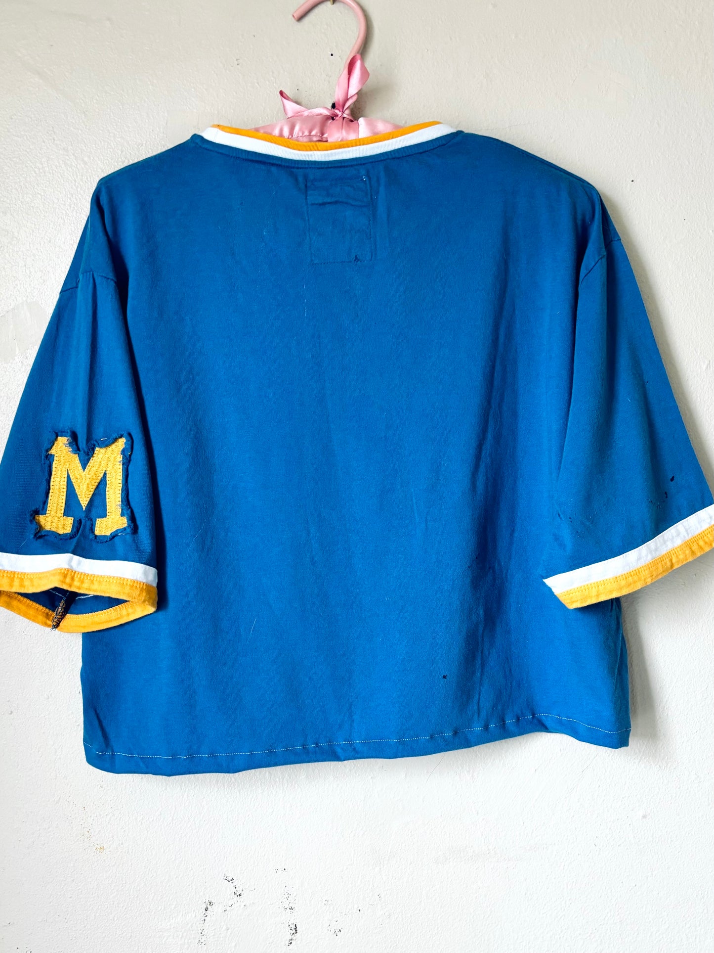 Reworked Milwaukee Brewers Cropped Throwback Ringer Graphic Tee