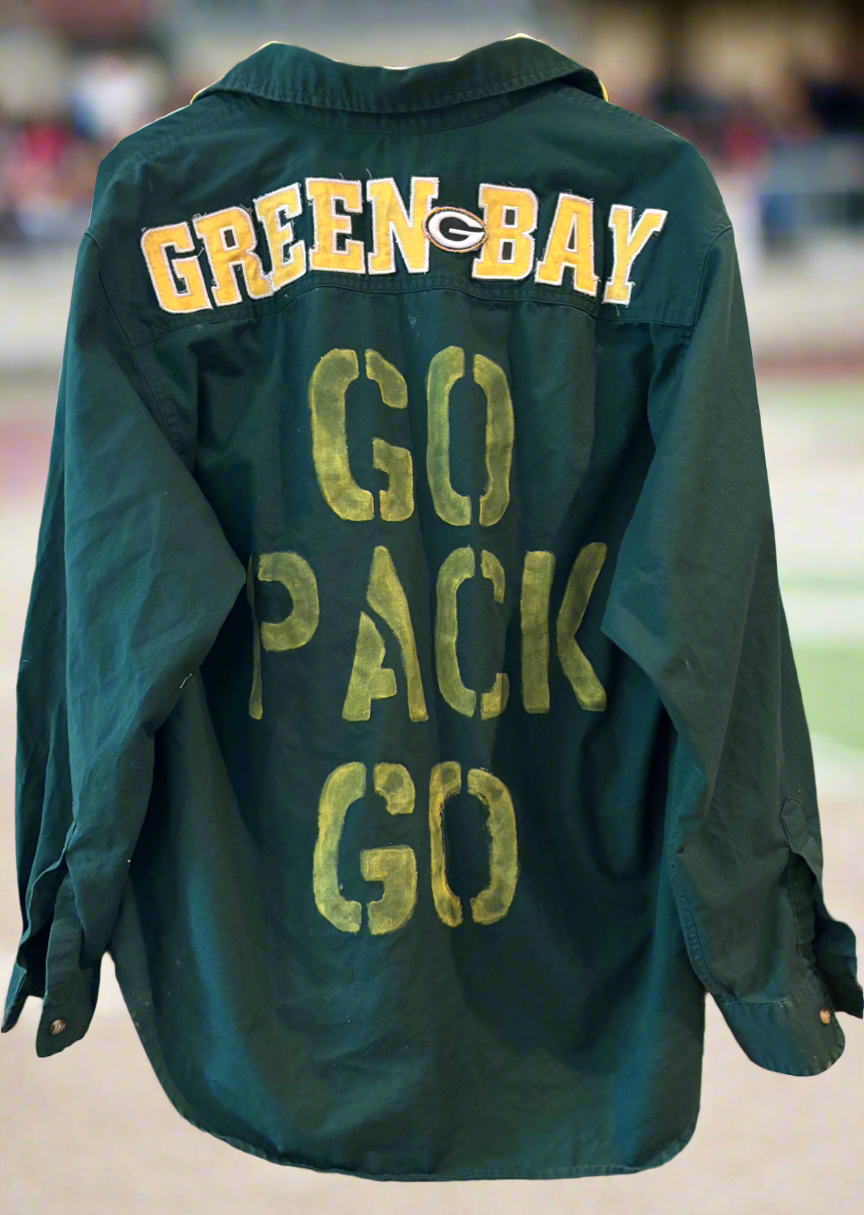 Reworked Retro NFL PACKERS oversized Game Day Shirt