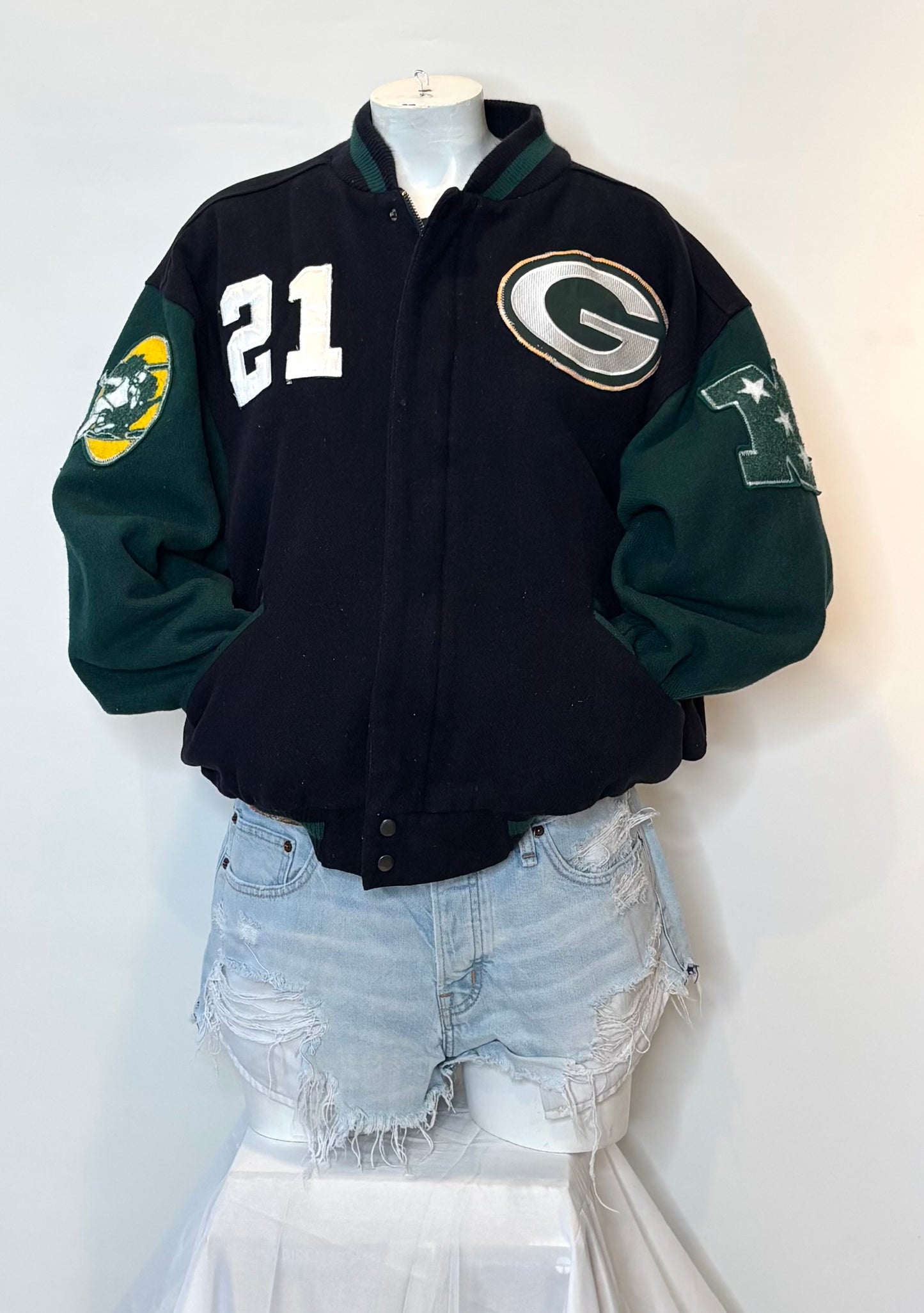 Vintage Game Day Wool Varsity Bomber Jacket