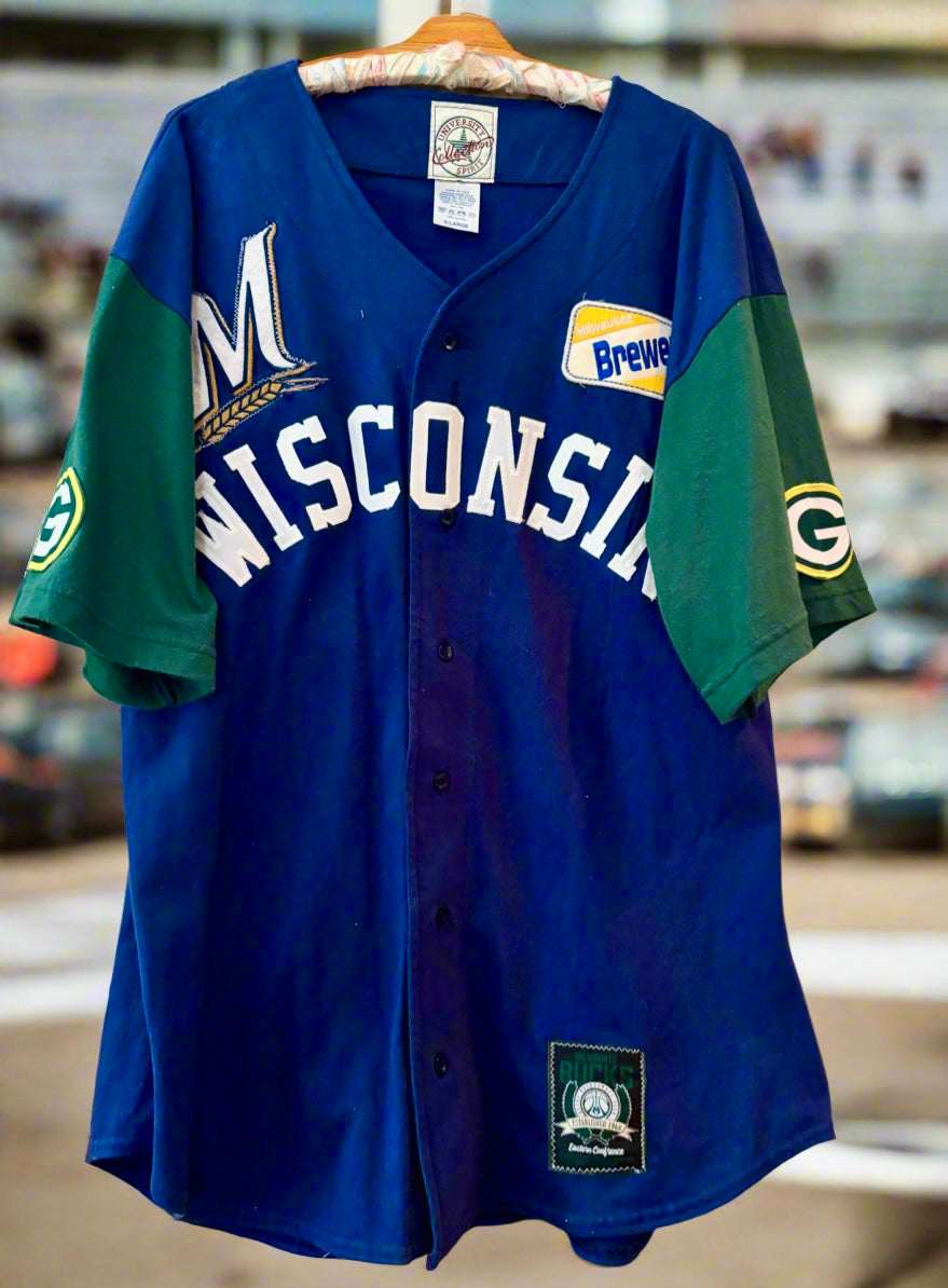Reclaimed Vintage Wisconsin Button up Game Day Jersey