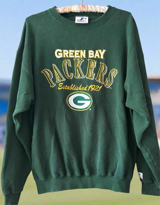 90’s Green Bay Packers Logo Athletics Embroidered Crewneck