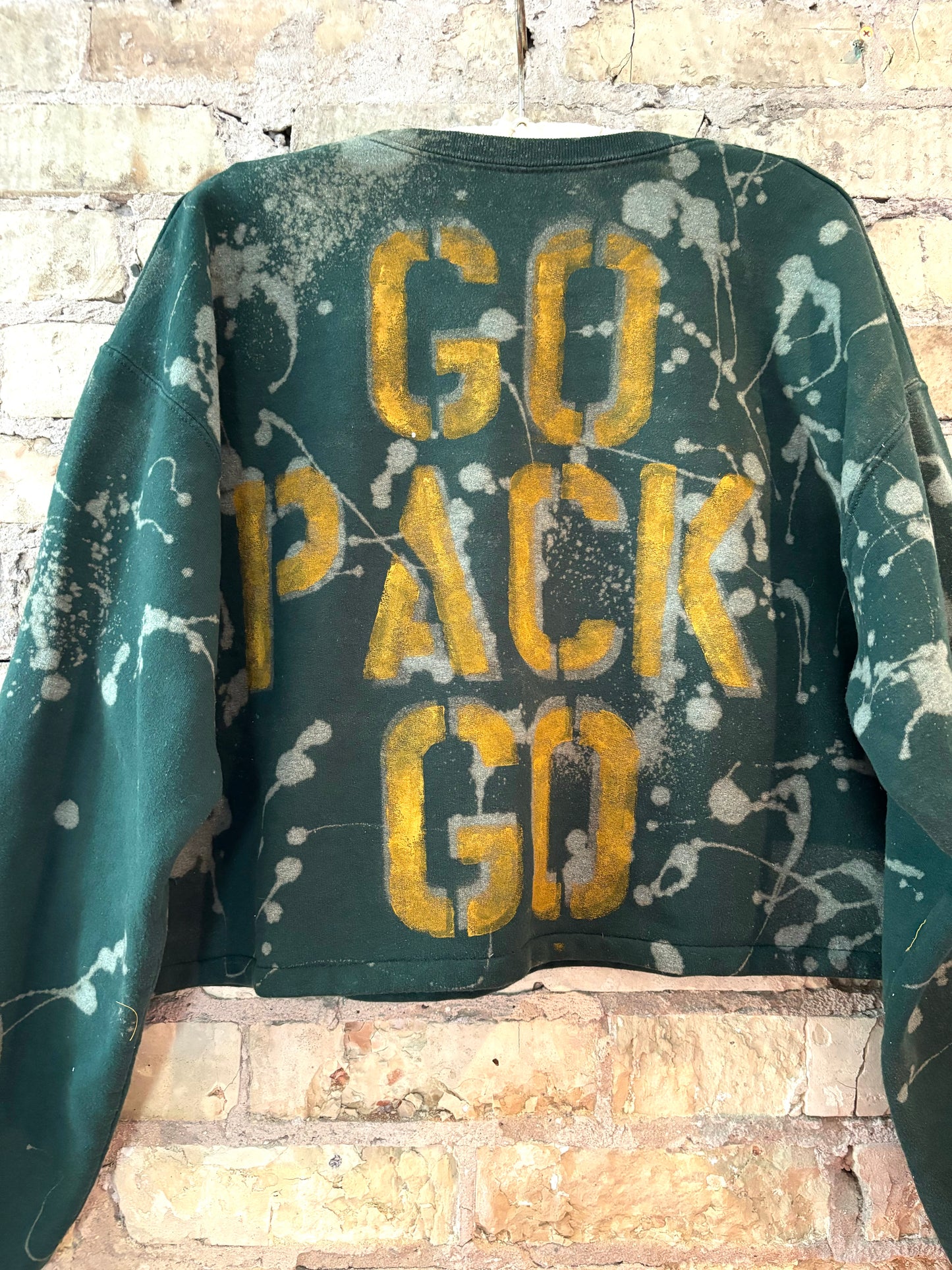 Reworked 90s Green Bay Packers NFL Cropped crewneck sweatshirt