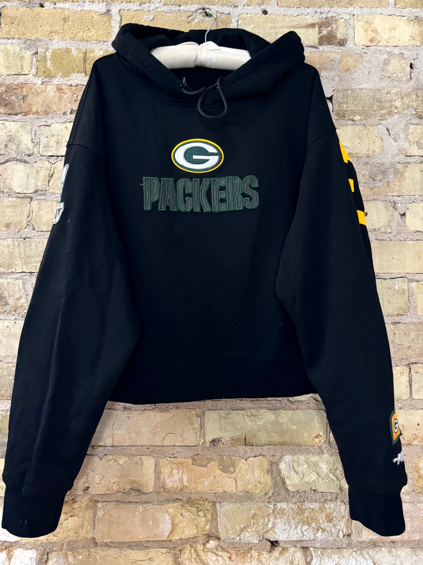 Packers Wingspan Spell out Black Oversized Game Day Hood