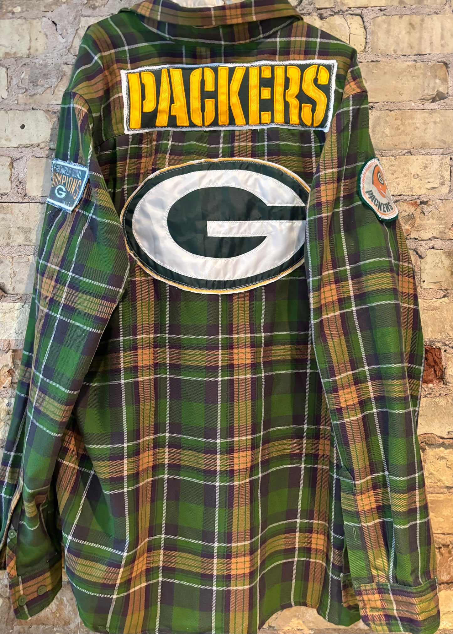 Reworked Packers Throwback Game Day Flannel Shirt