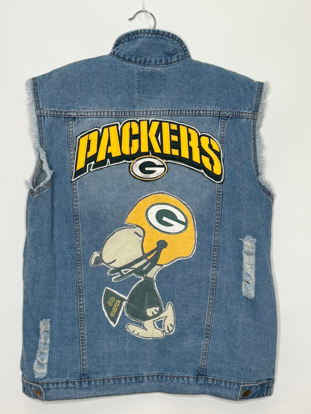 Distressed Oversized Game Day Vest
