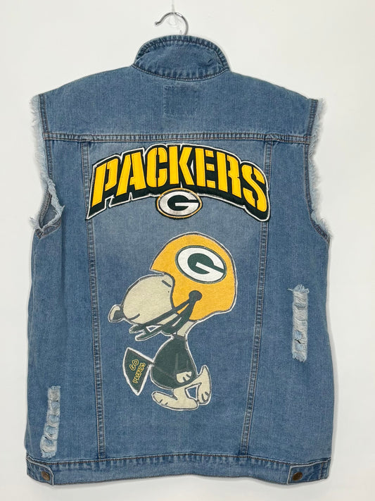 Distressed Oversized Game Day Vest