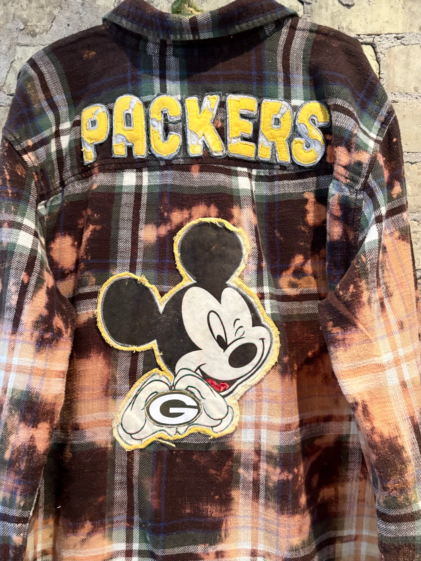 Reworked Oversized Distressed Game Day Flannel