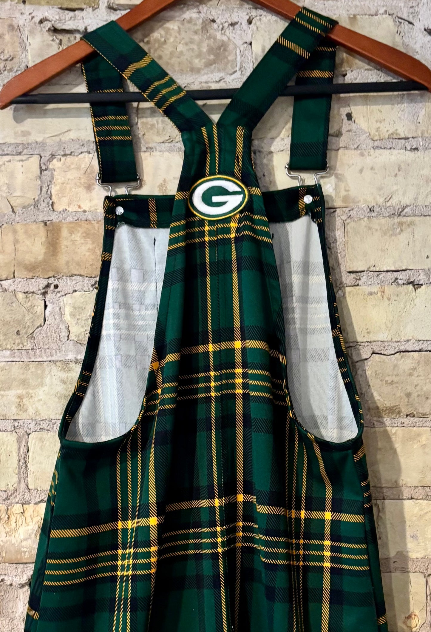 Plaid Game Day Bib Style Mini Dress