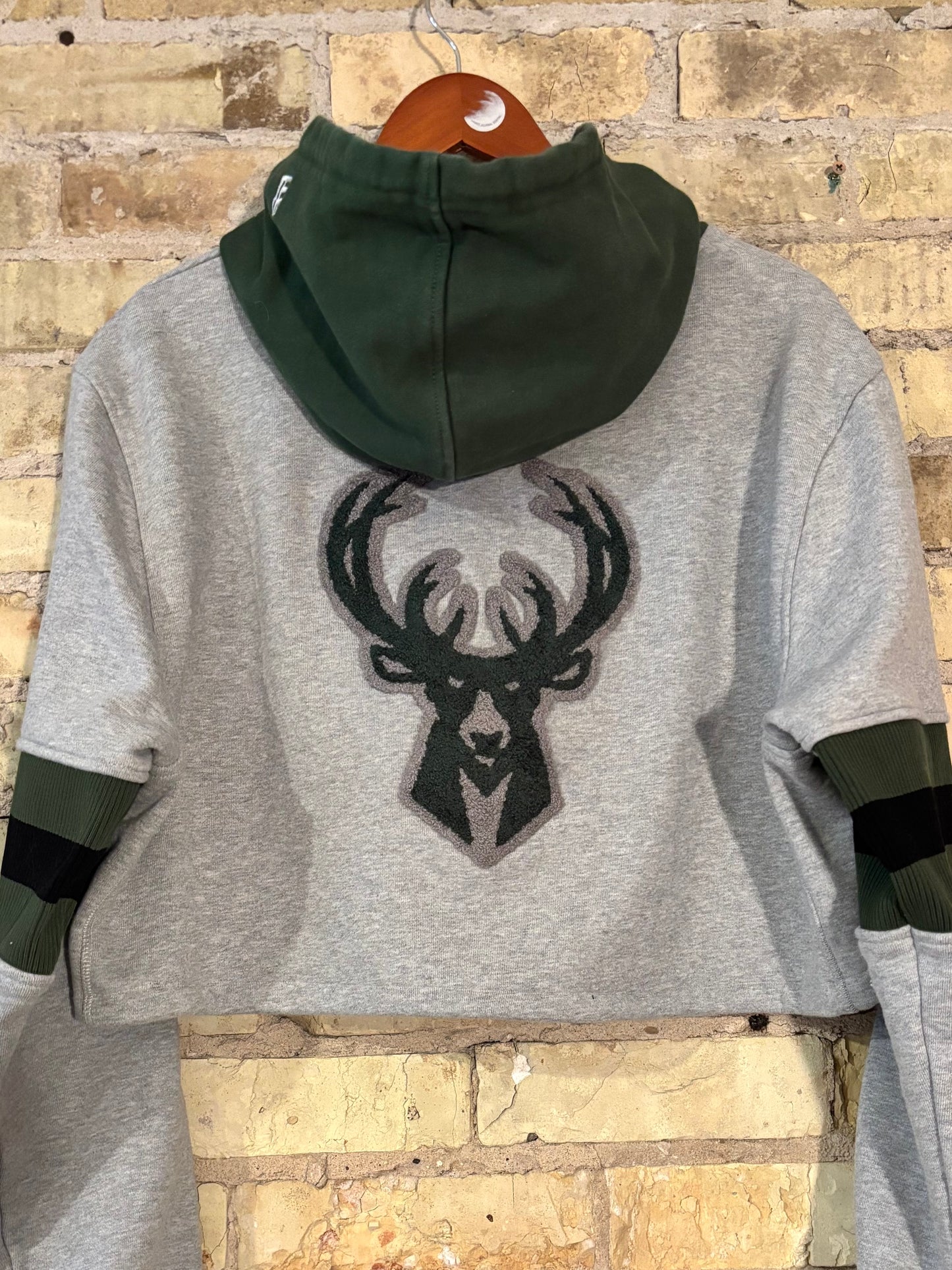 Milwaukee Bucks double sided Patchwork hoodie
