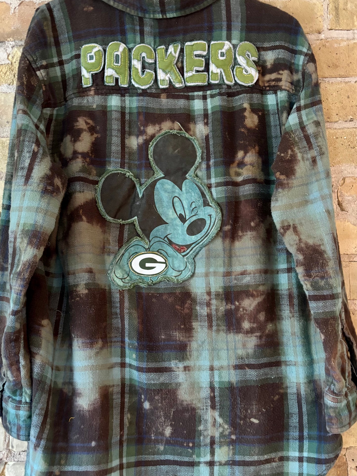 Reworked Over Dyed Distressed Game Day Flannel