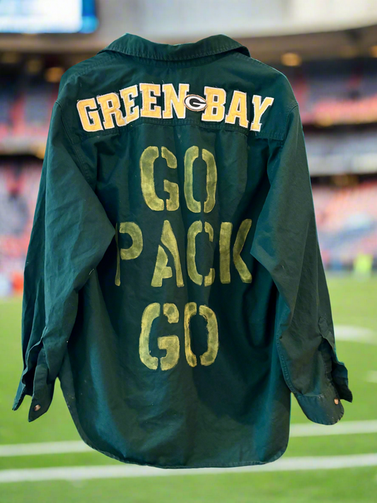 Reworked Retro NFL PACKERS oversized Game Day Shirt