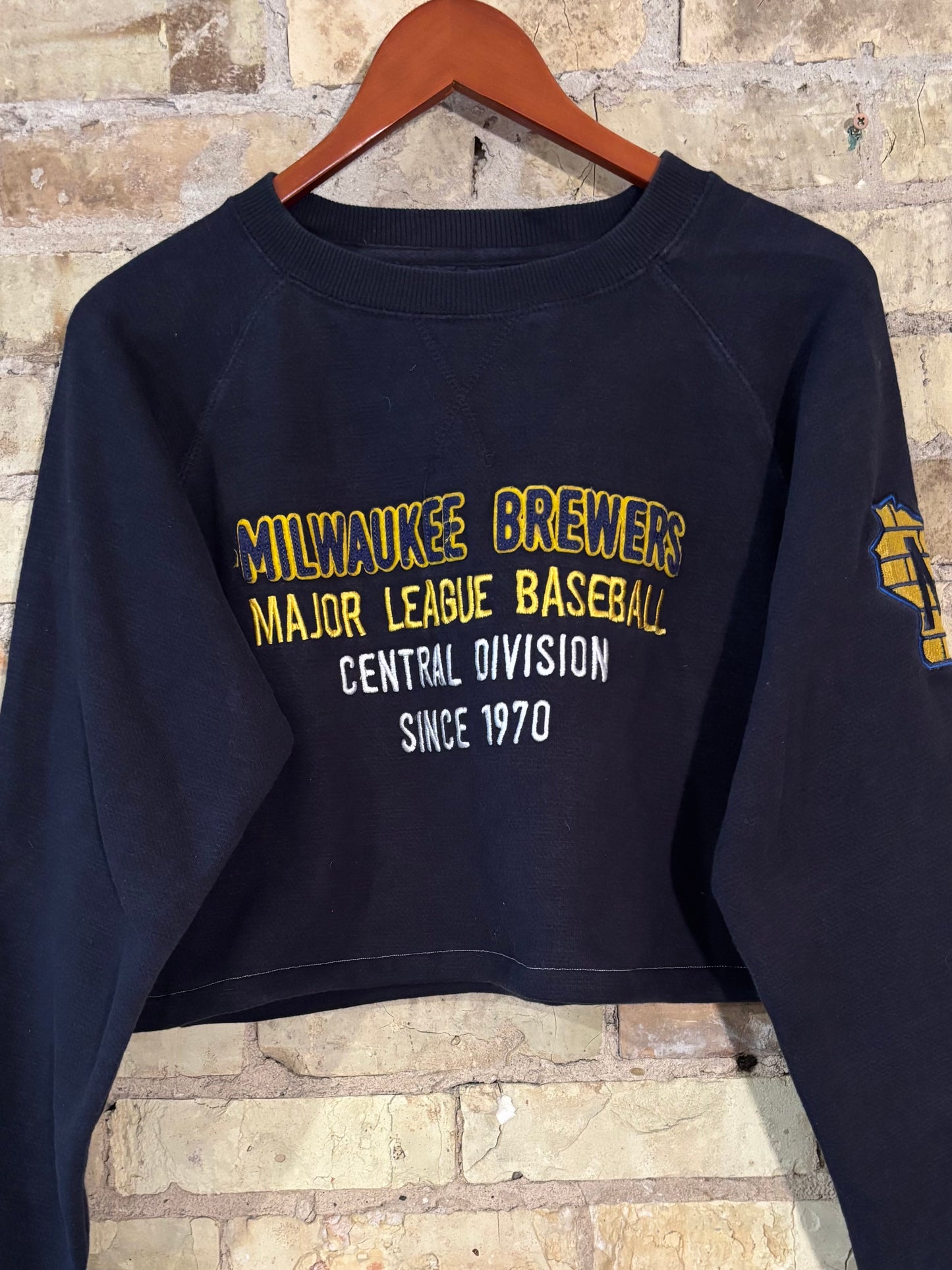 Brewers Retro Game Day Embroidered Crewneck