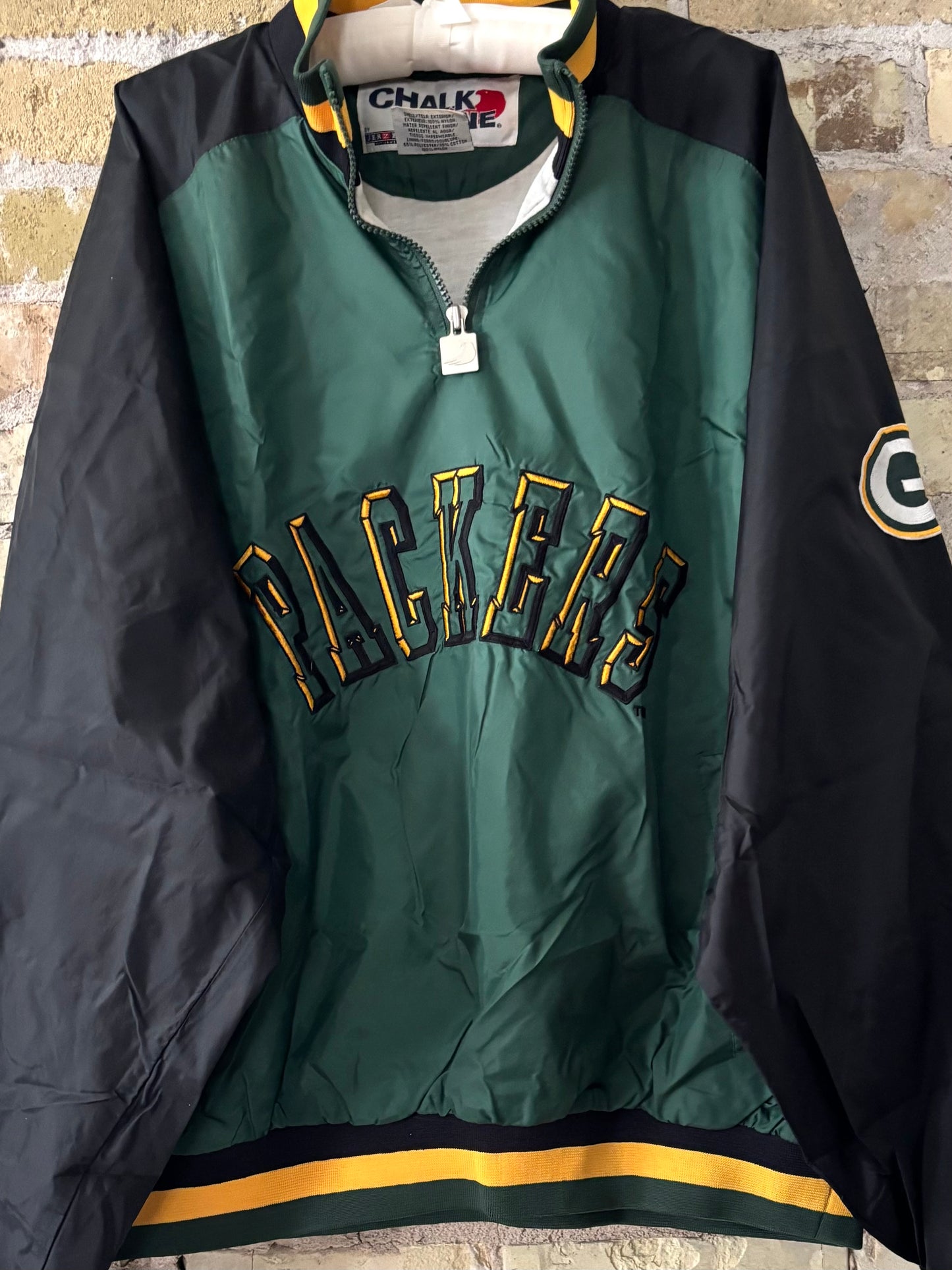 Retro 80’s Packers 1/4 Zip Color Block windbreaker Pullover