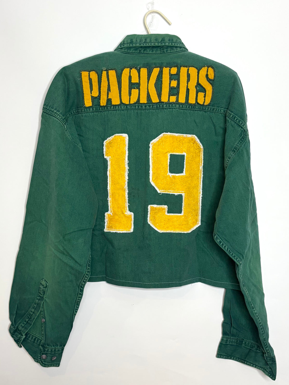 Overdyed Retro Cropped Denim Game Day Shirt