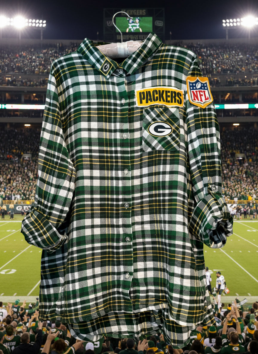 Reworked Packers NFL Game Day Flannel Shirt