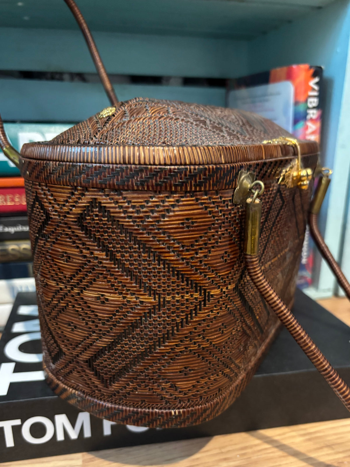 Vintage 60’s Traditional Yan Lipao Thai Top Handle Handwoven Purse