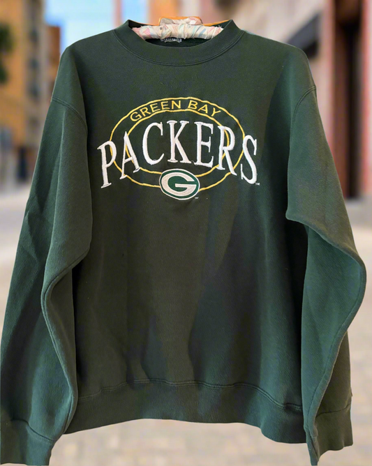 Vintage 90s Green Bay Packers Embroidered Crewneck