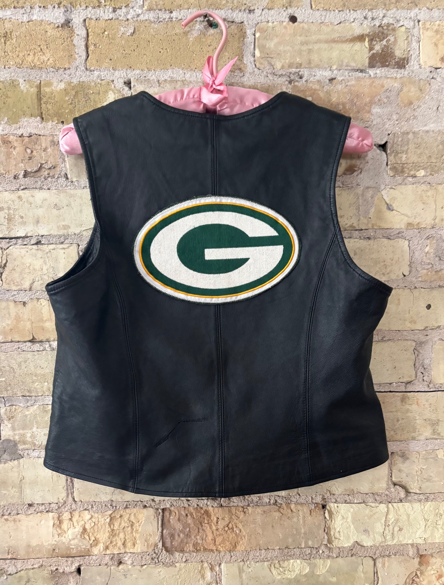 Black Vintage Leather Game Day Vest