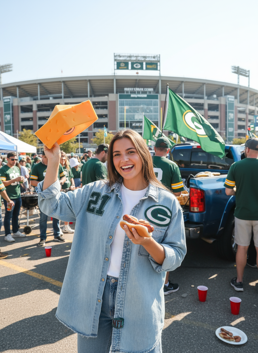 Reworked 90’s Packers oversized Game Day Denim Jean Shirt