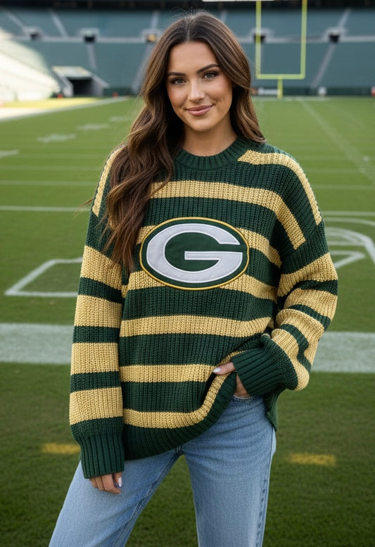 Reworked Men’s Vintage HandKnit Cotten Game Day Sweater