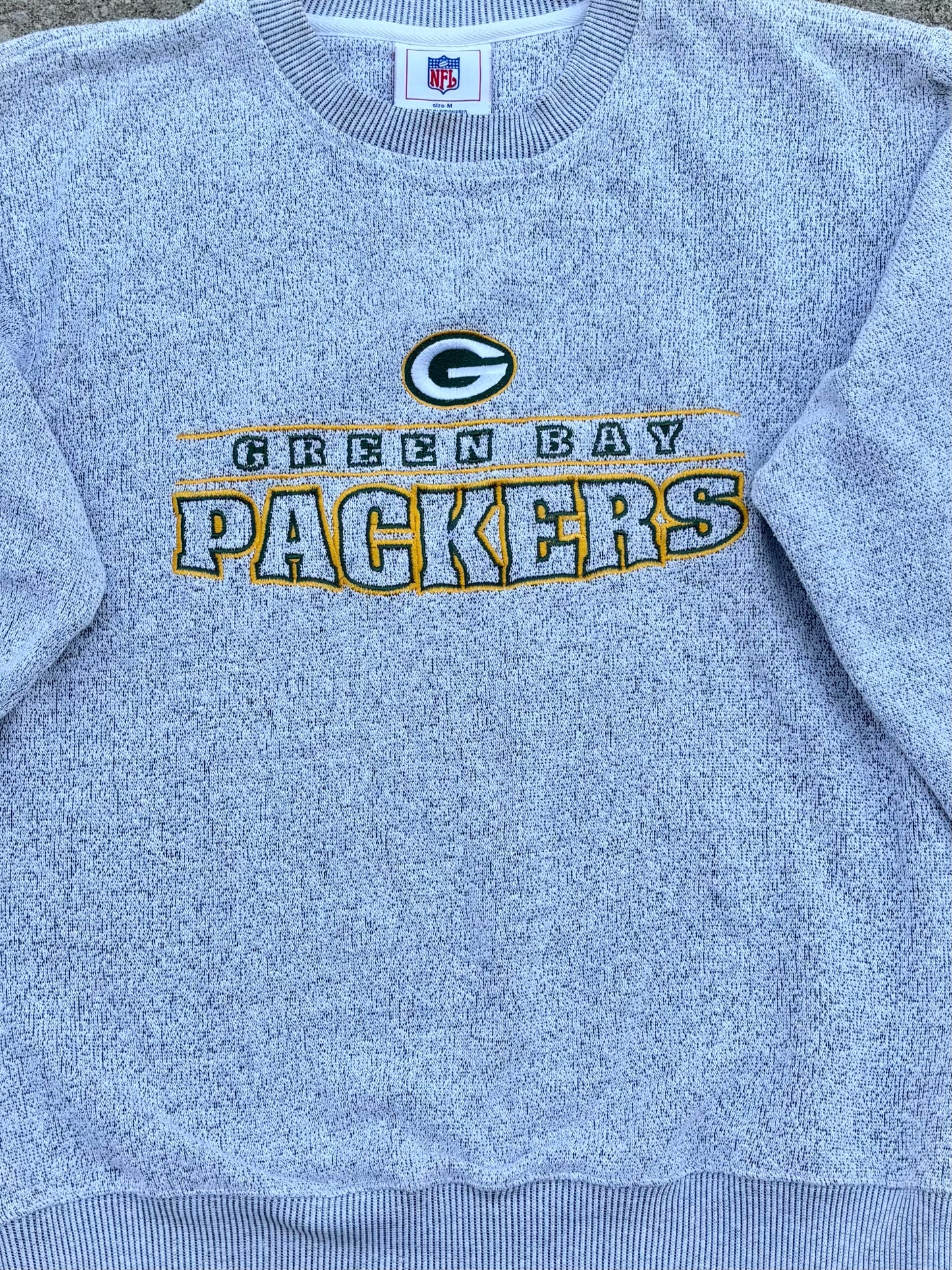 Vintage 90’s Packers Heather Gray Embroidered  Crewneck