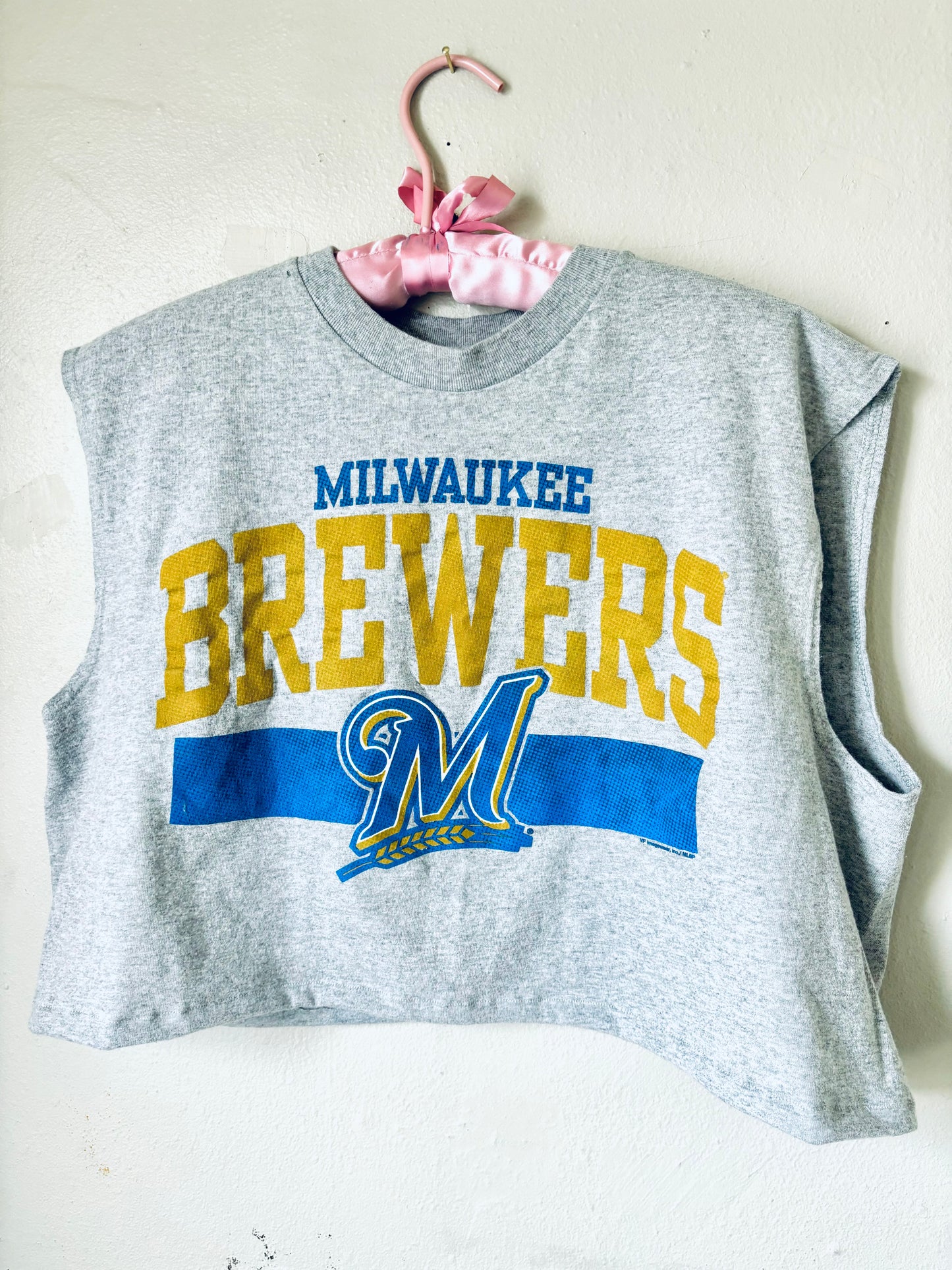 Reworked Milwaukee Brewers retro Cropped Sleeveless Graphic Tee