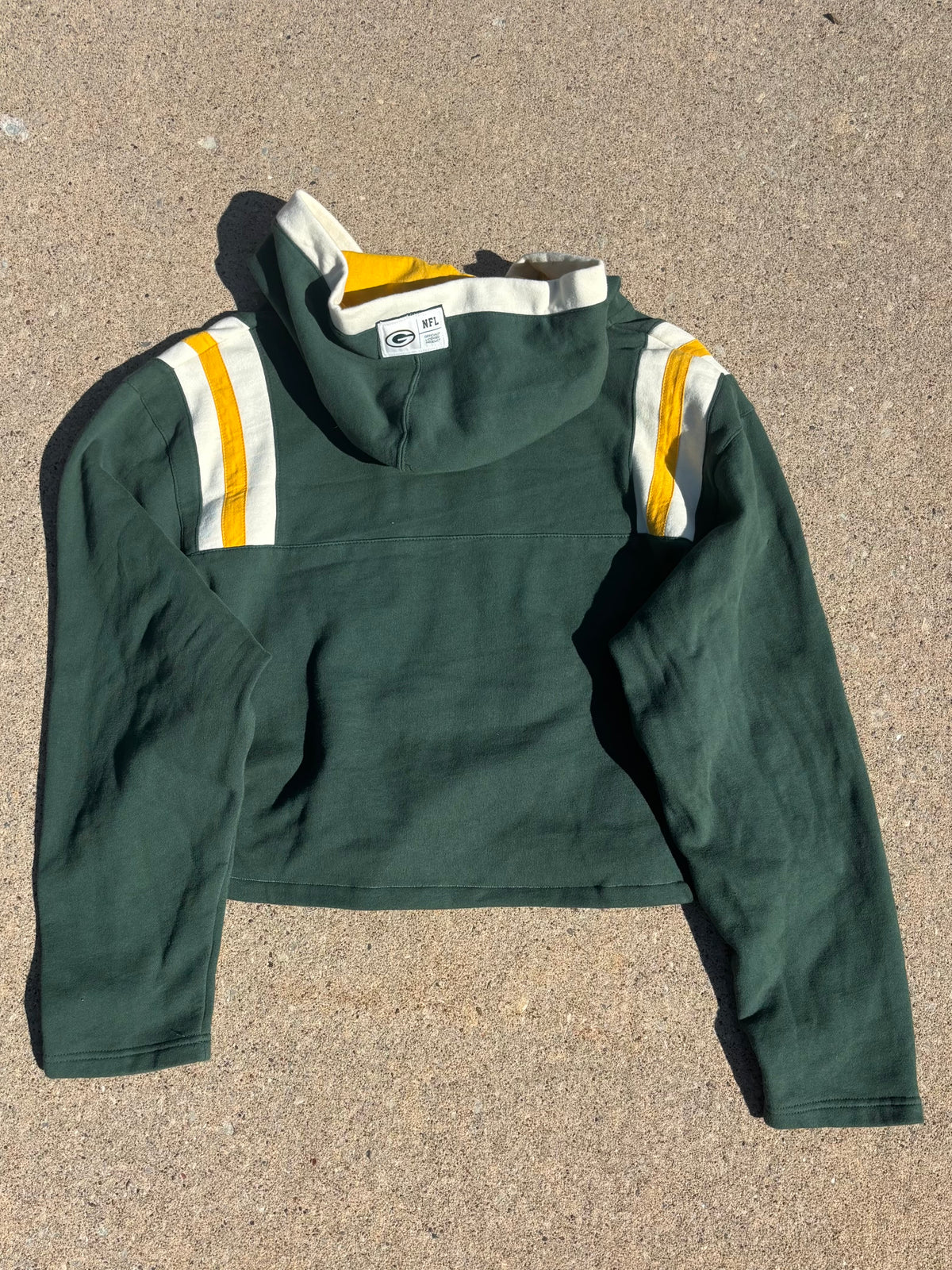 Cropped Throwback Hooded V Neck Sweatshirt