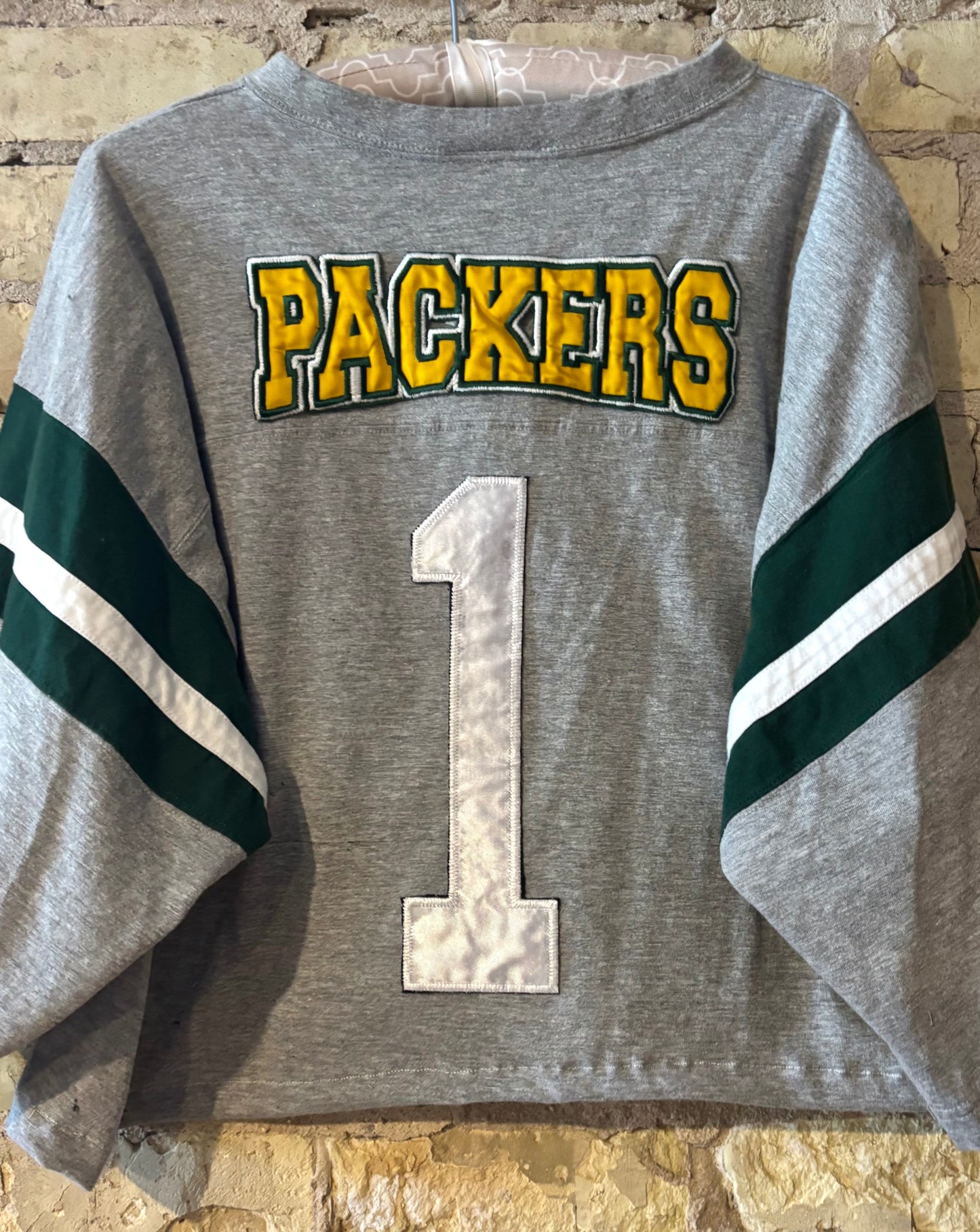Reworked 90’s Green Bay Packers cropped Throwback Jersey Tee
