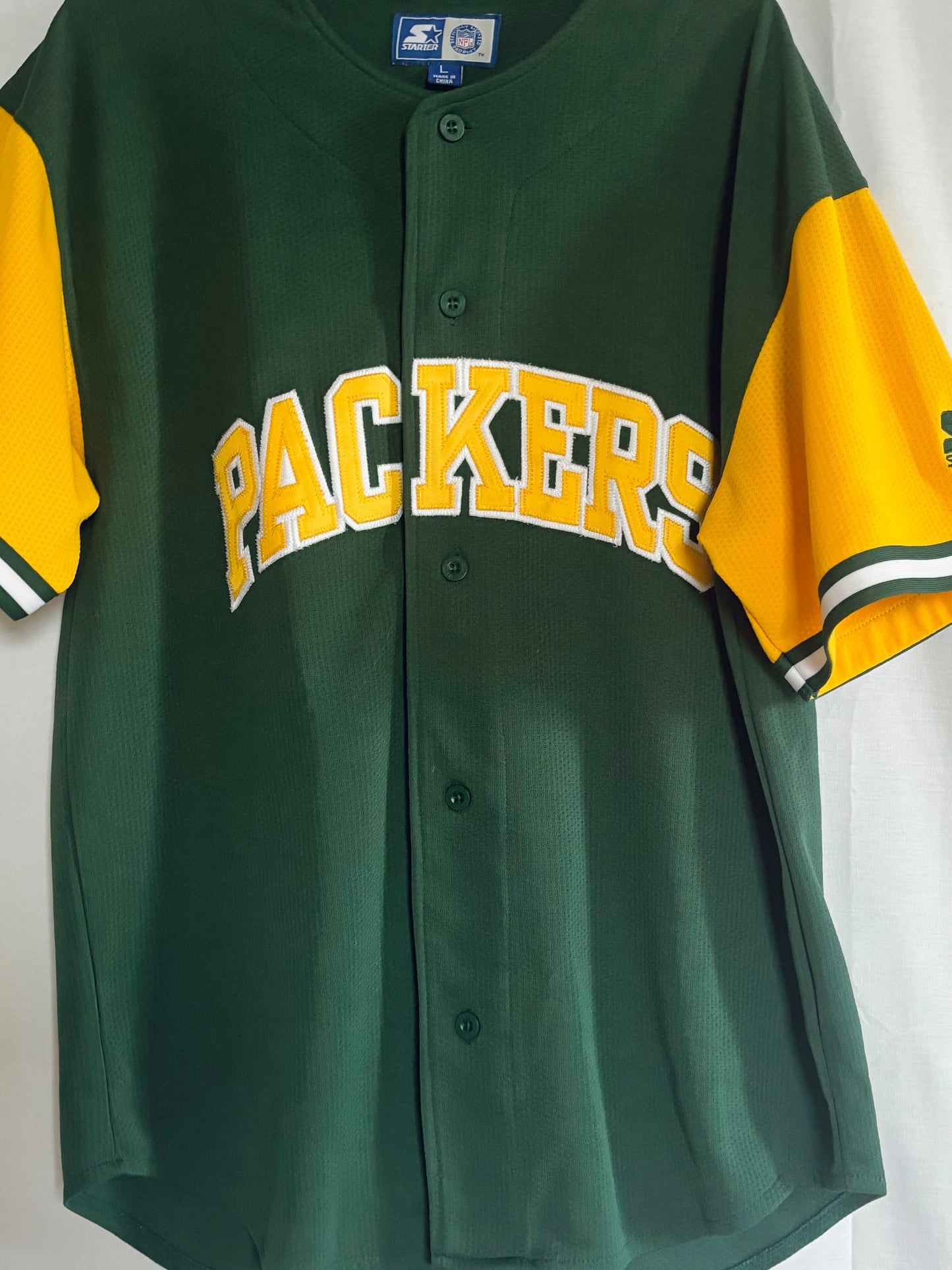 Vintage 90s Green Bay Packers Button Up Baseball STARTER Jersey