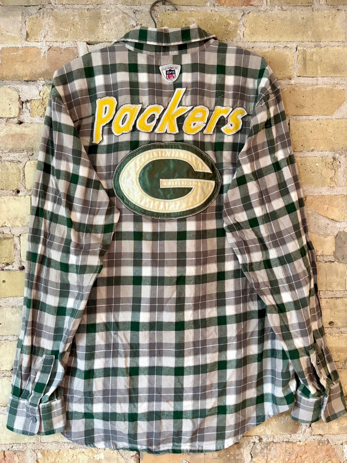 Reworked Packers Oversized Game Day Flannel Shirt