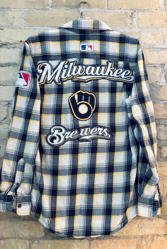 Reworked Brewers Game Day Flannel Shirt