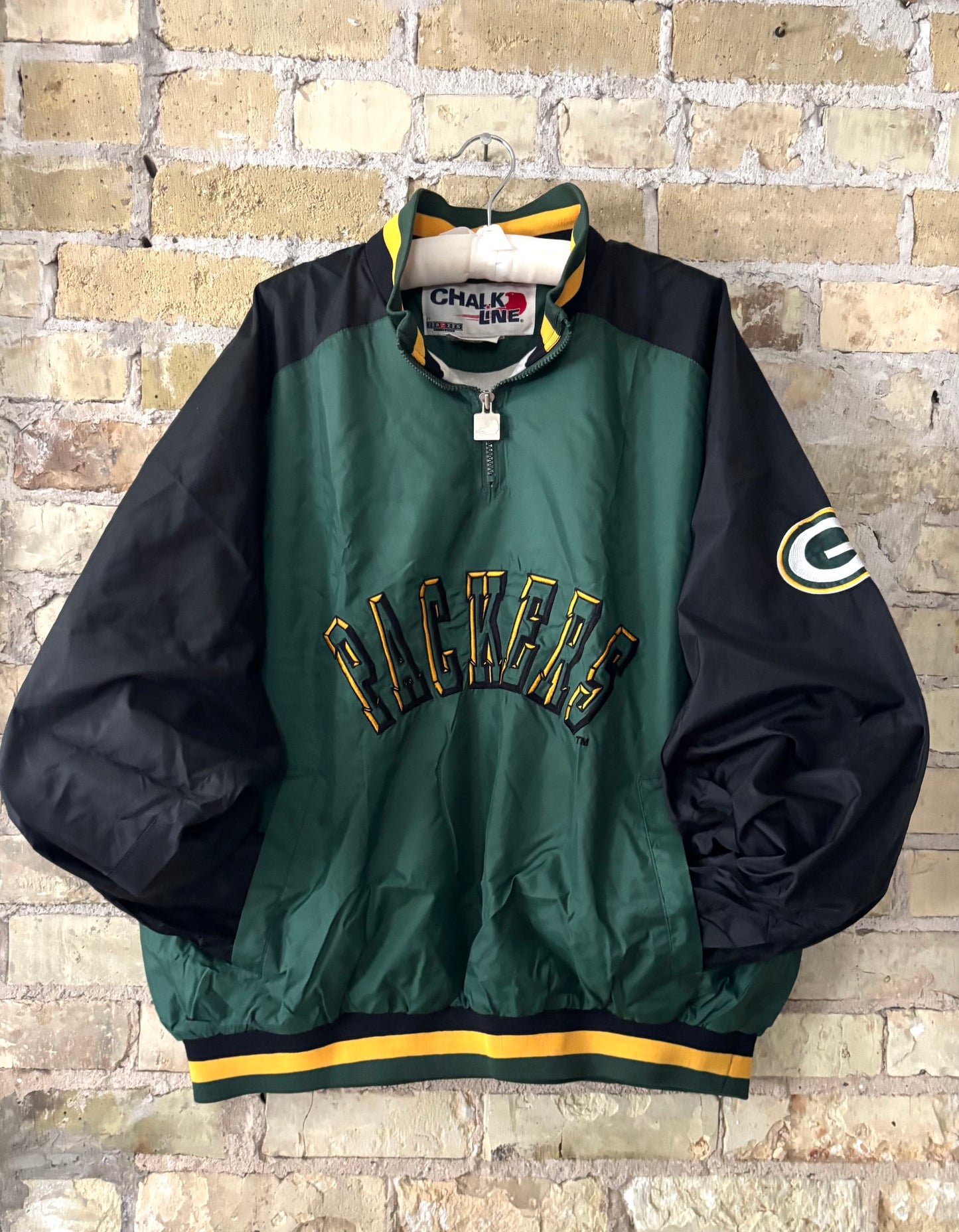Retro 80’s Packers 1/4 Zip Color Block windbreaker Pullover
