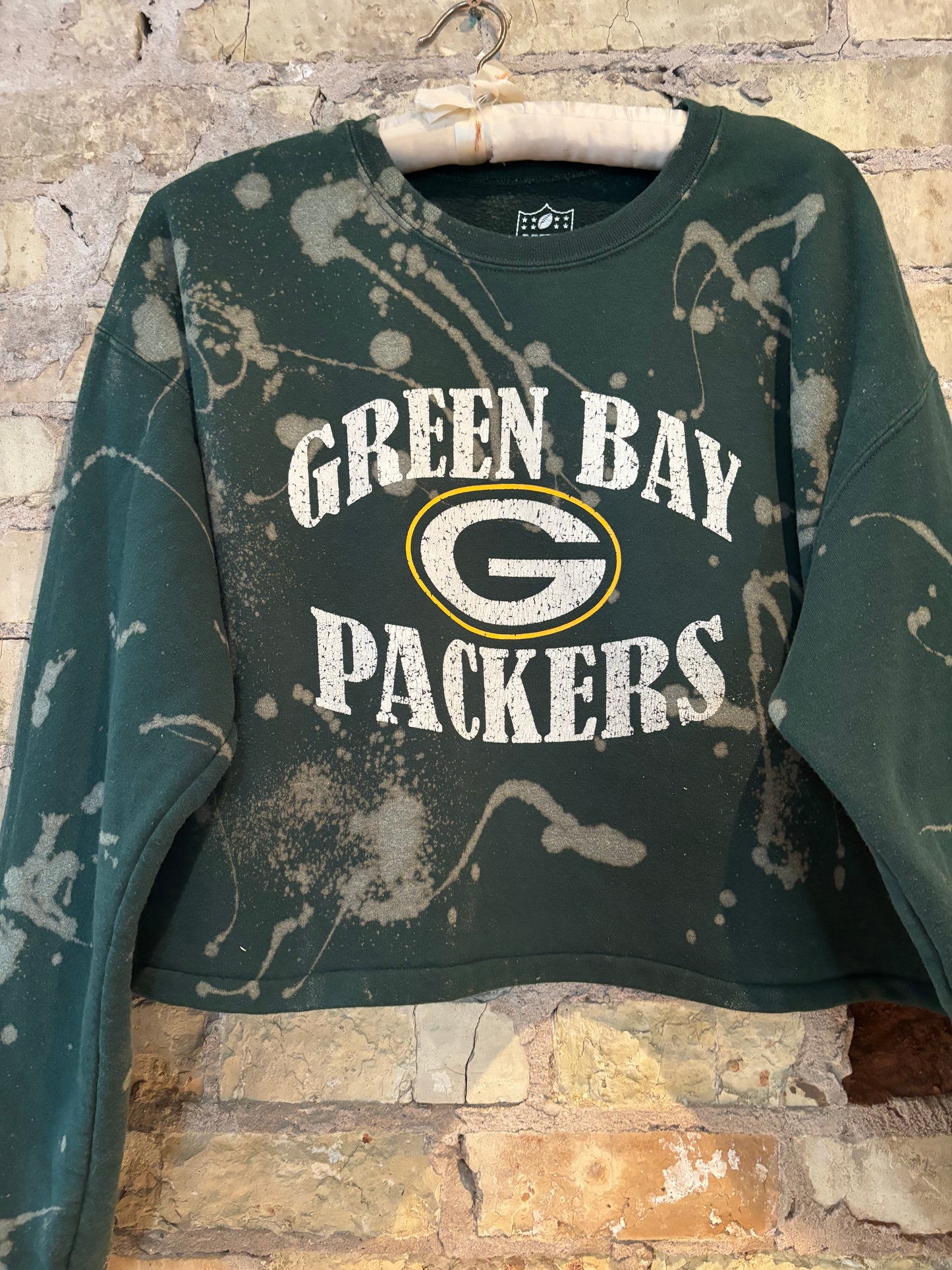 Reworked 90s Green Bay Packers NFL Cropped crewneck sweatshirt