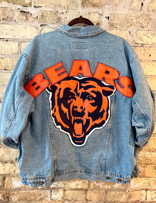 Reworked Over Sized Vintage Wrangler Game Day Denim Jean Jacket