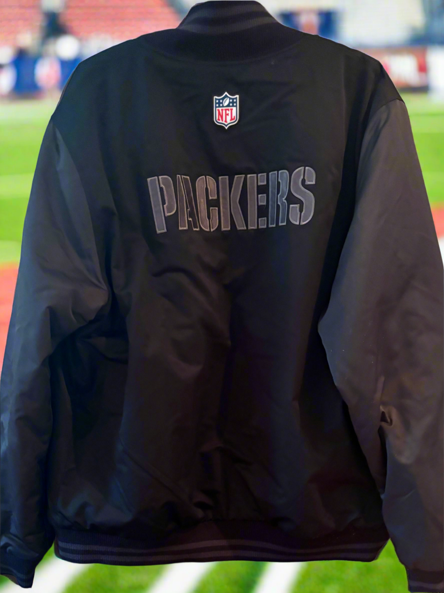 Y2K Reversible Green Bay Packers Quilted Bomber Jacket Green / Black