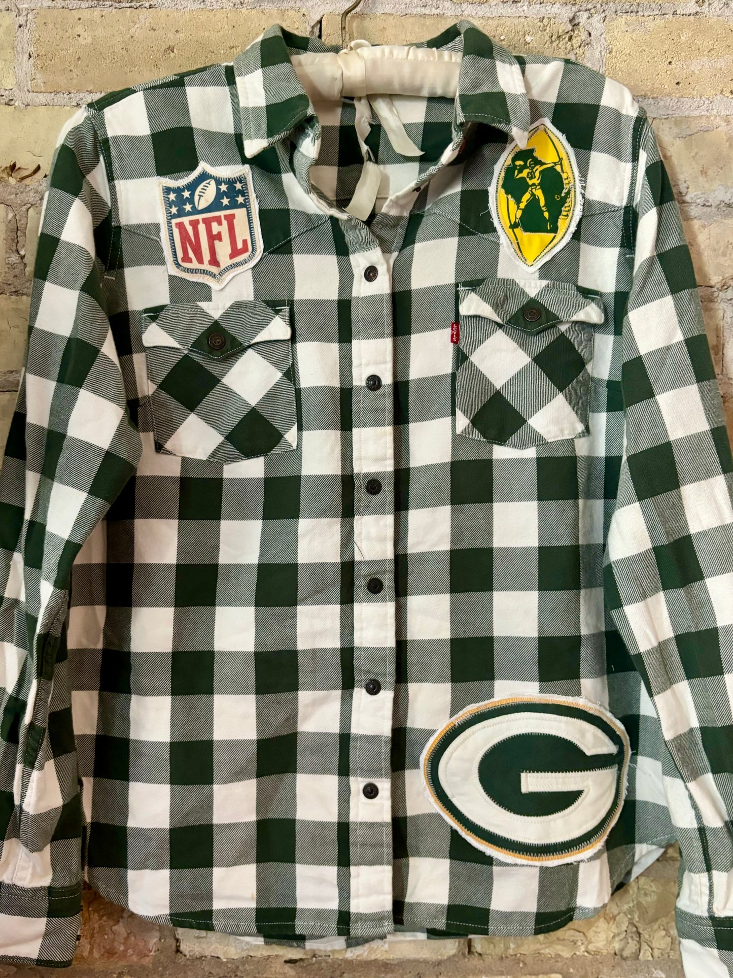 Reworked Green Checked Packers Game Day Flannel