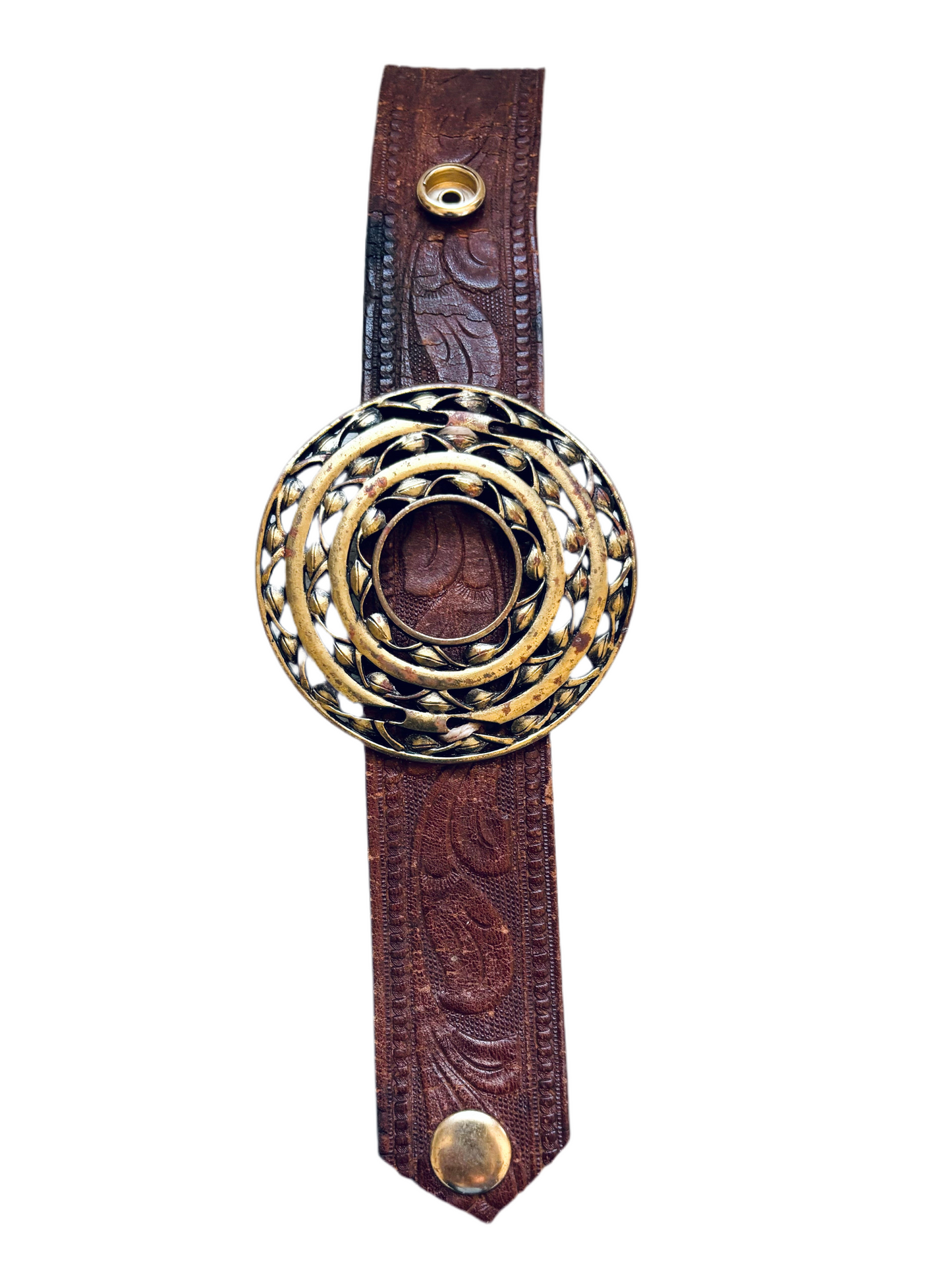 HandTooled  Leather Boho Warrior Bracelet