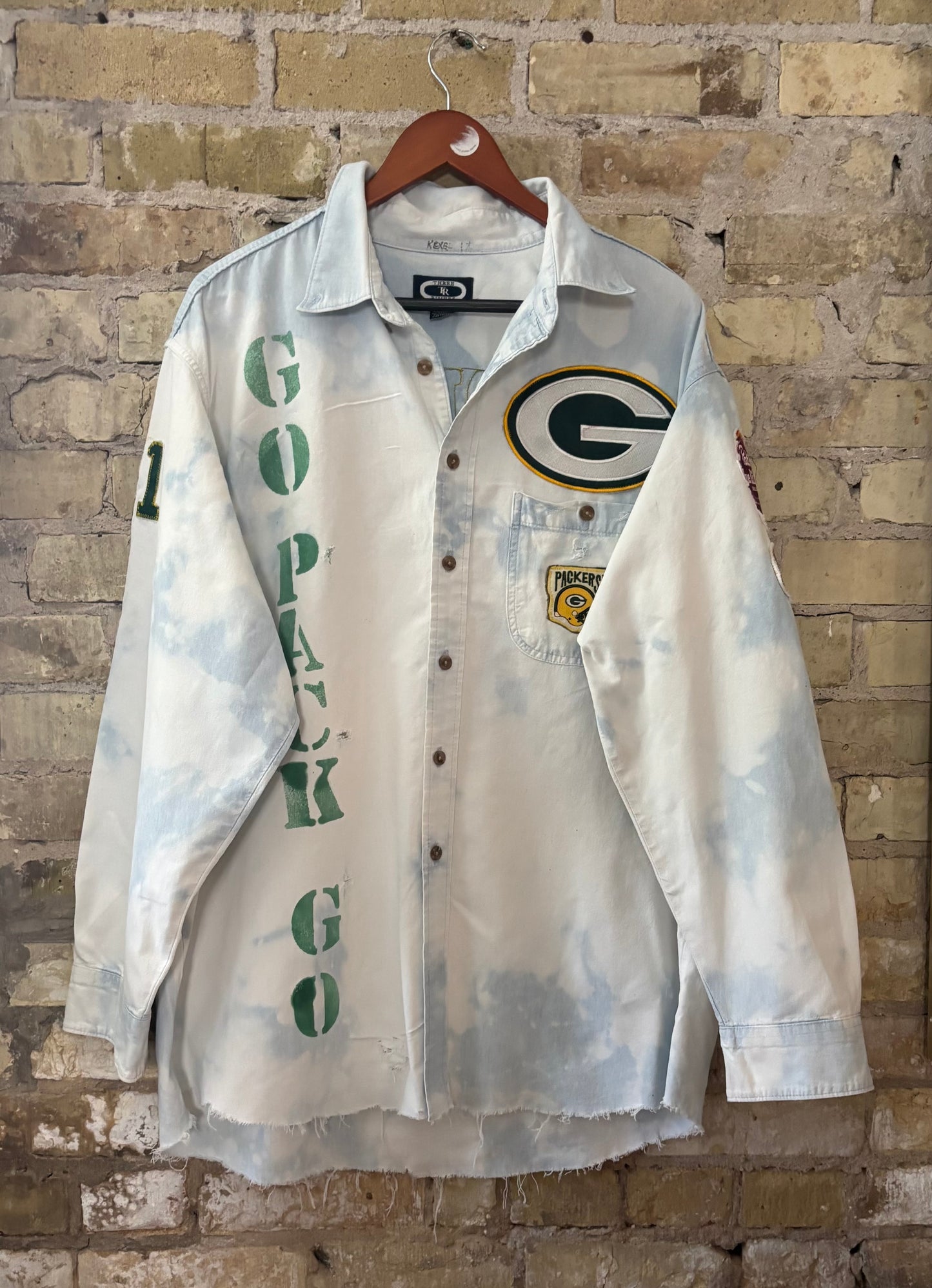 90’s Packers oversized Game Day Denim Jean Shirt