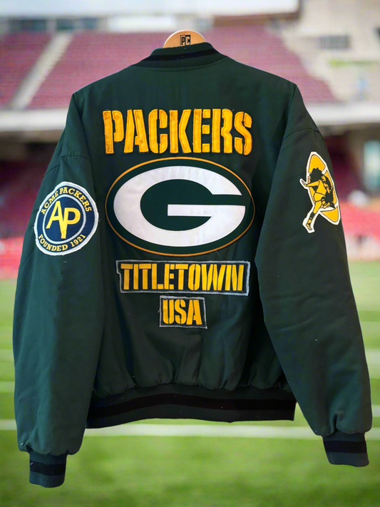 Reworked vintage  Game Day Bomber Jacket