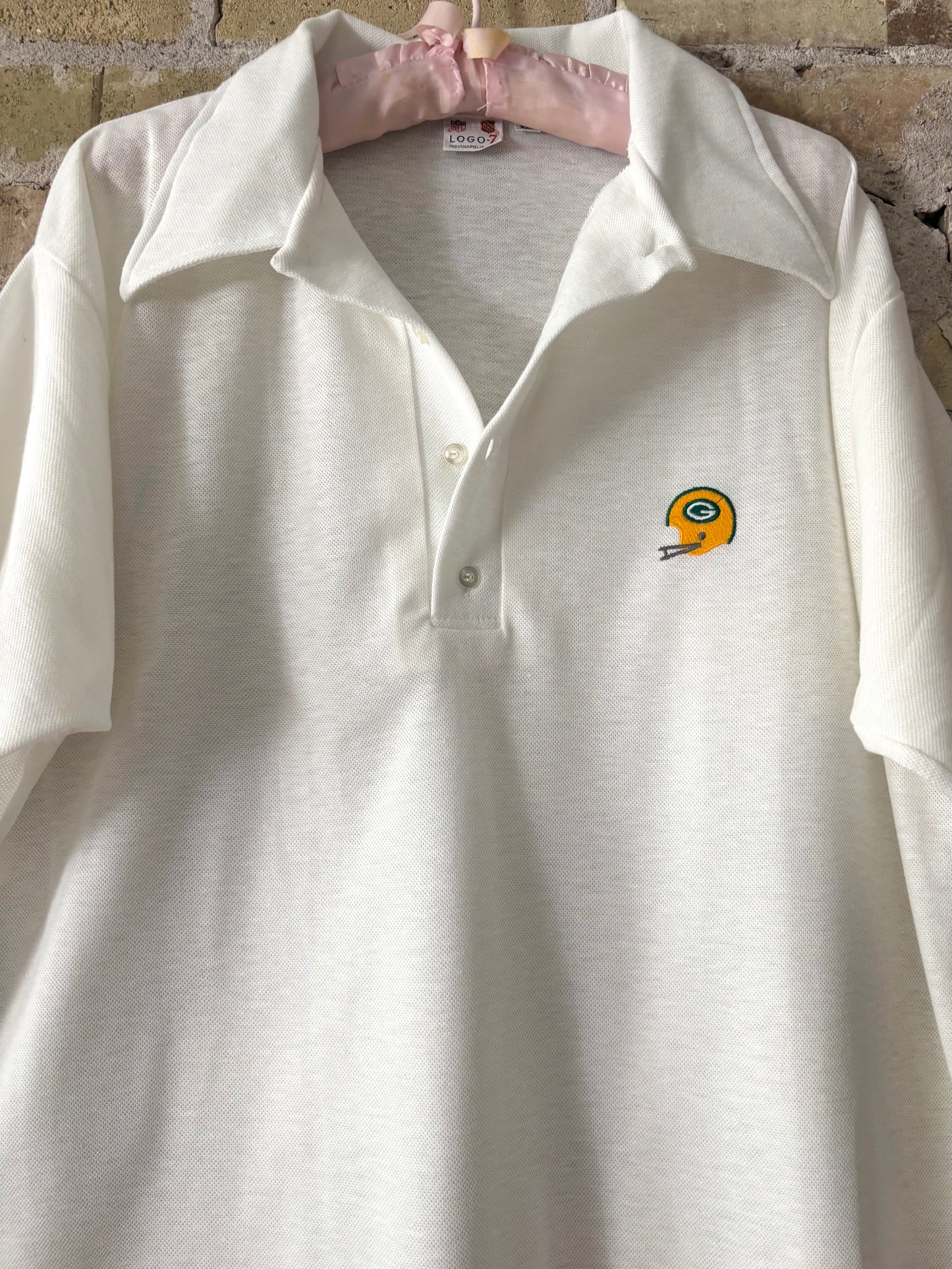 RARE Vintage Green Bay Packers Logo 7 Coaches Polo Shirt