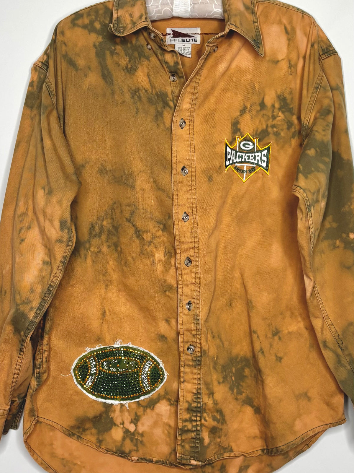 Retro oversized  Distressed Game Day Button up Shirt