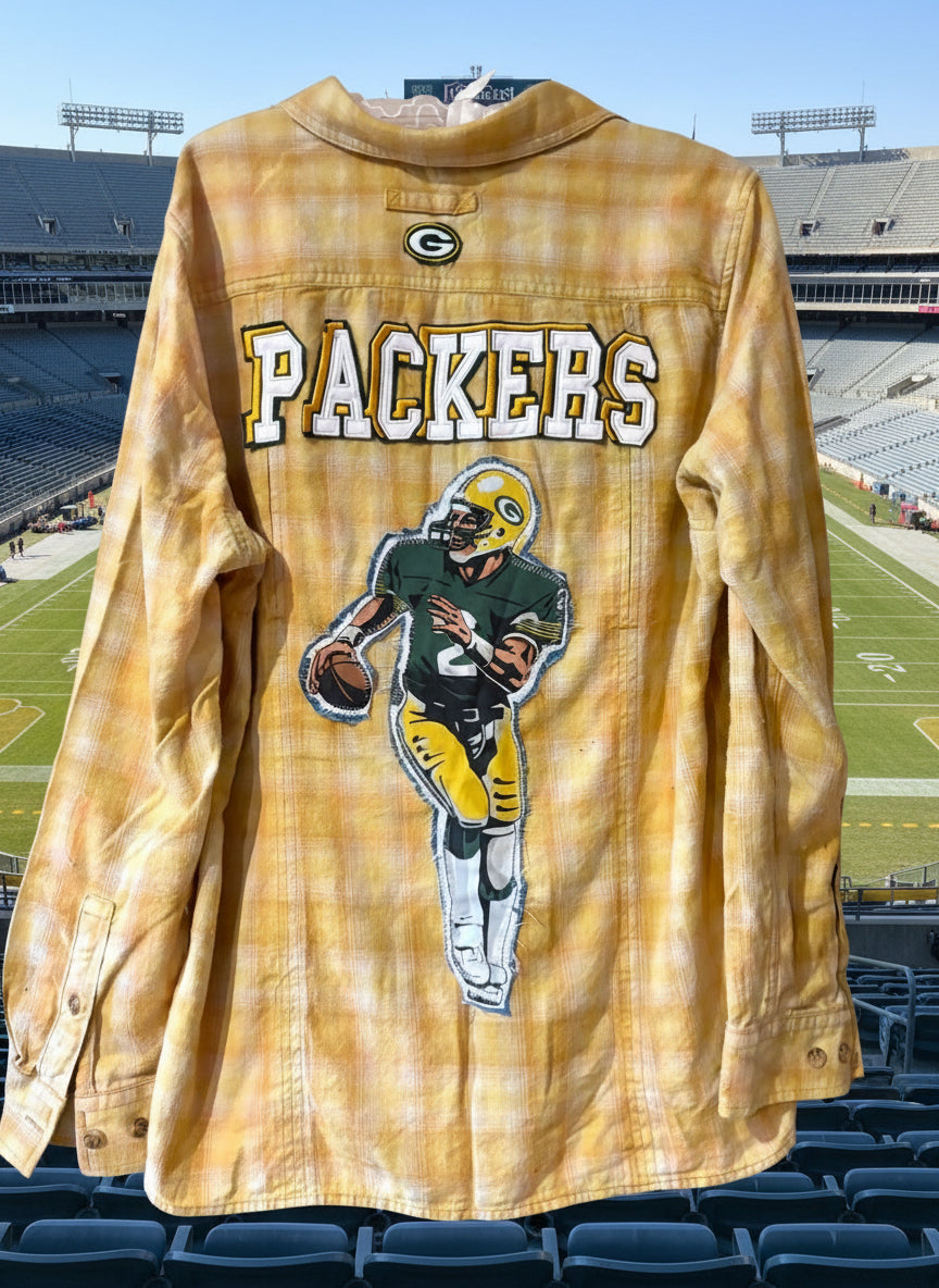 Reworked Packers Game Day Flannel Shirt
