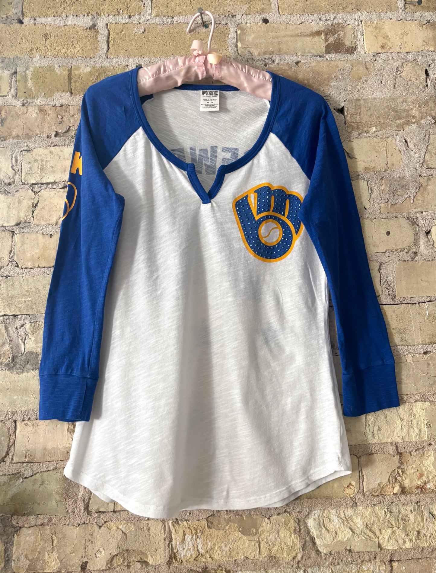 Retro Victoria’s Secret striped 2 Tone Baseball Tee