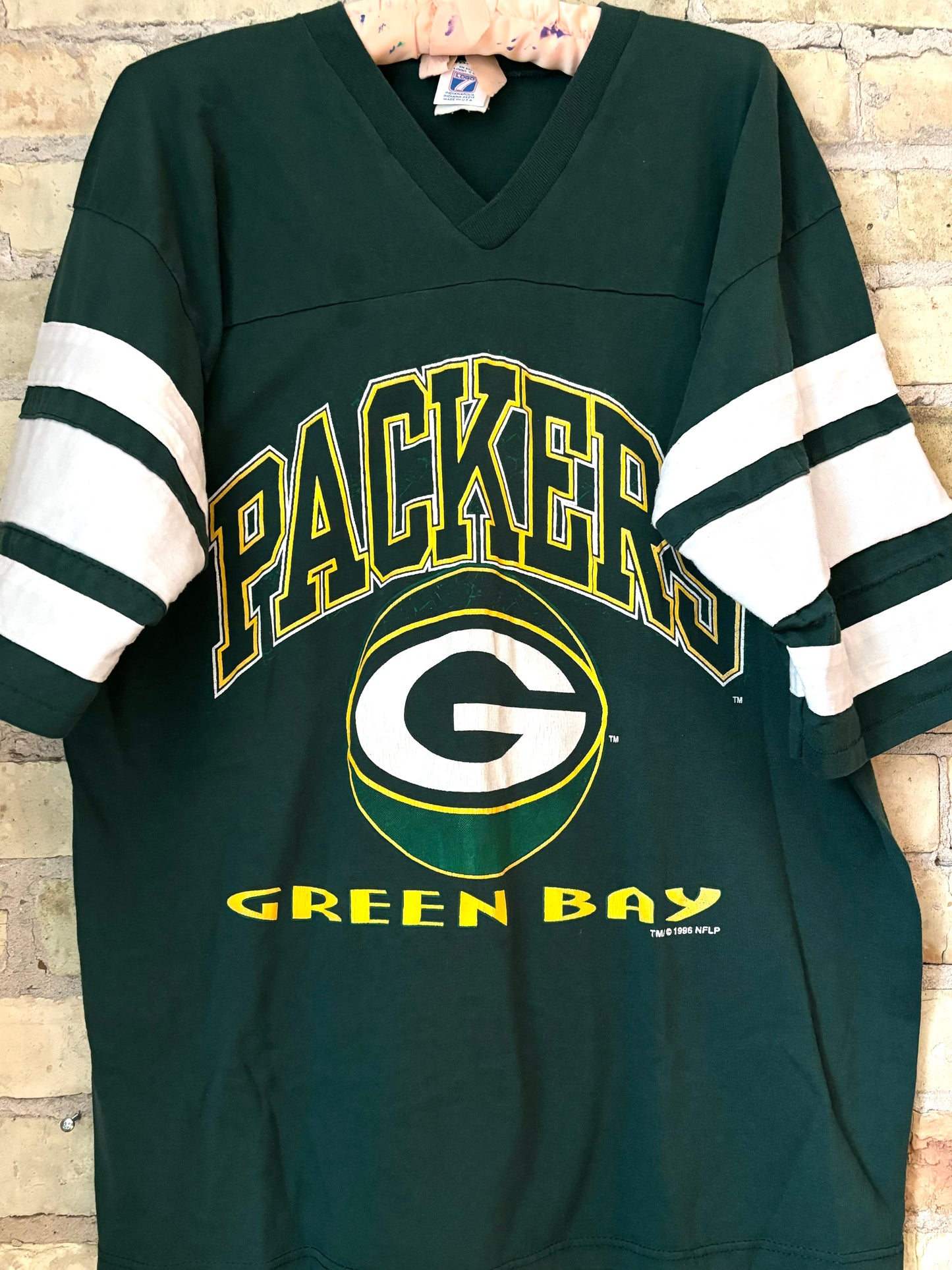 Vintage Logo 7 Packers oversized Throwback Jersey Tee 90’s