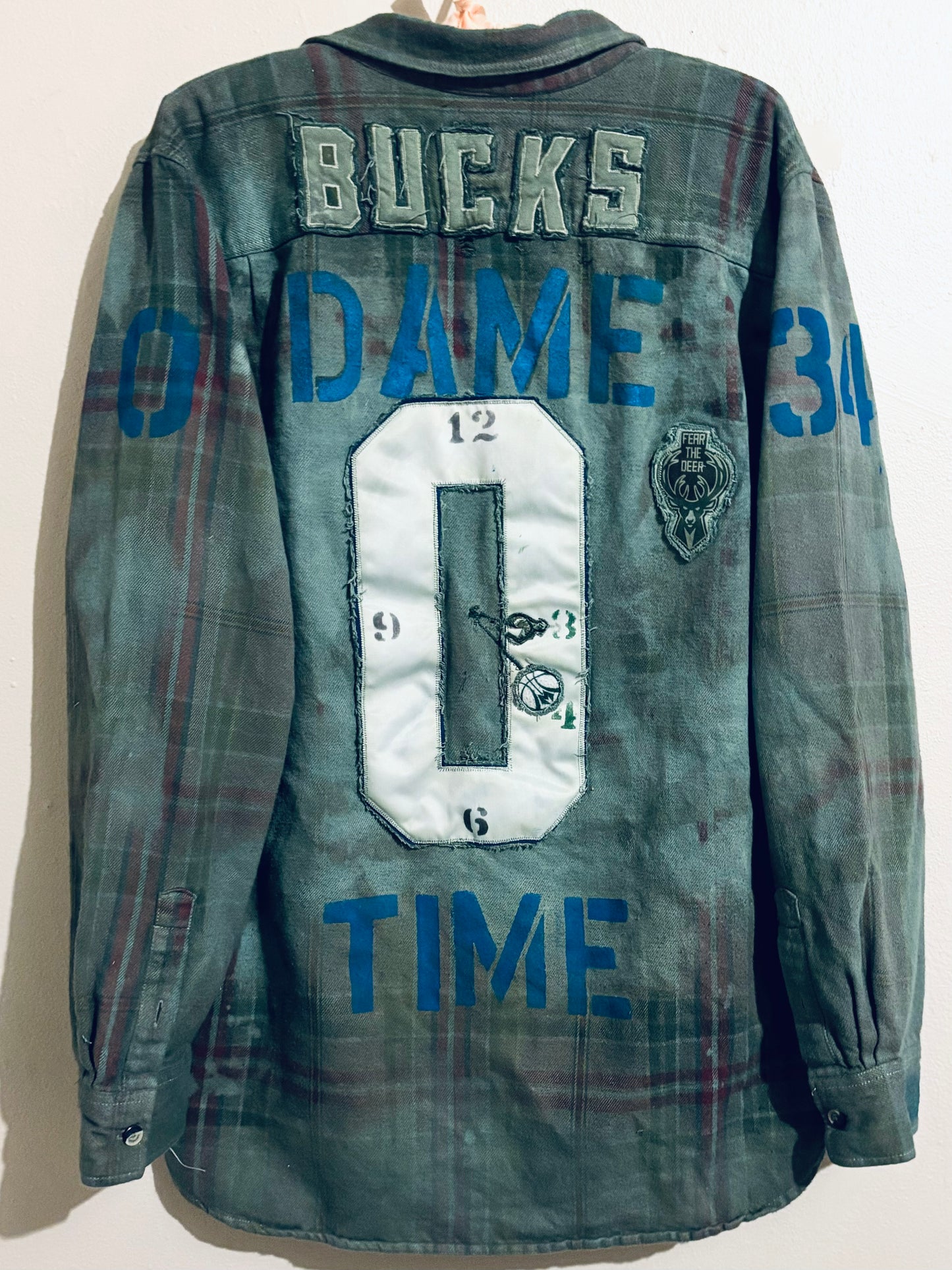 Reworked over dyed distressed Game Day Flannel