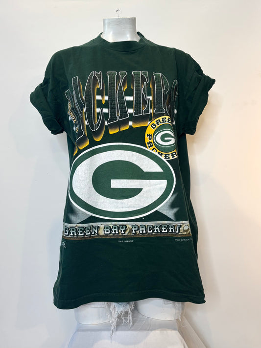 Rare Vintage 90’s Green Bay Packers All Over Graphic T-shirt by Magic Johnson Tee’s