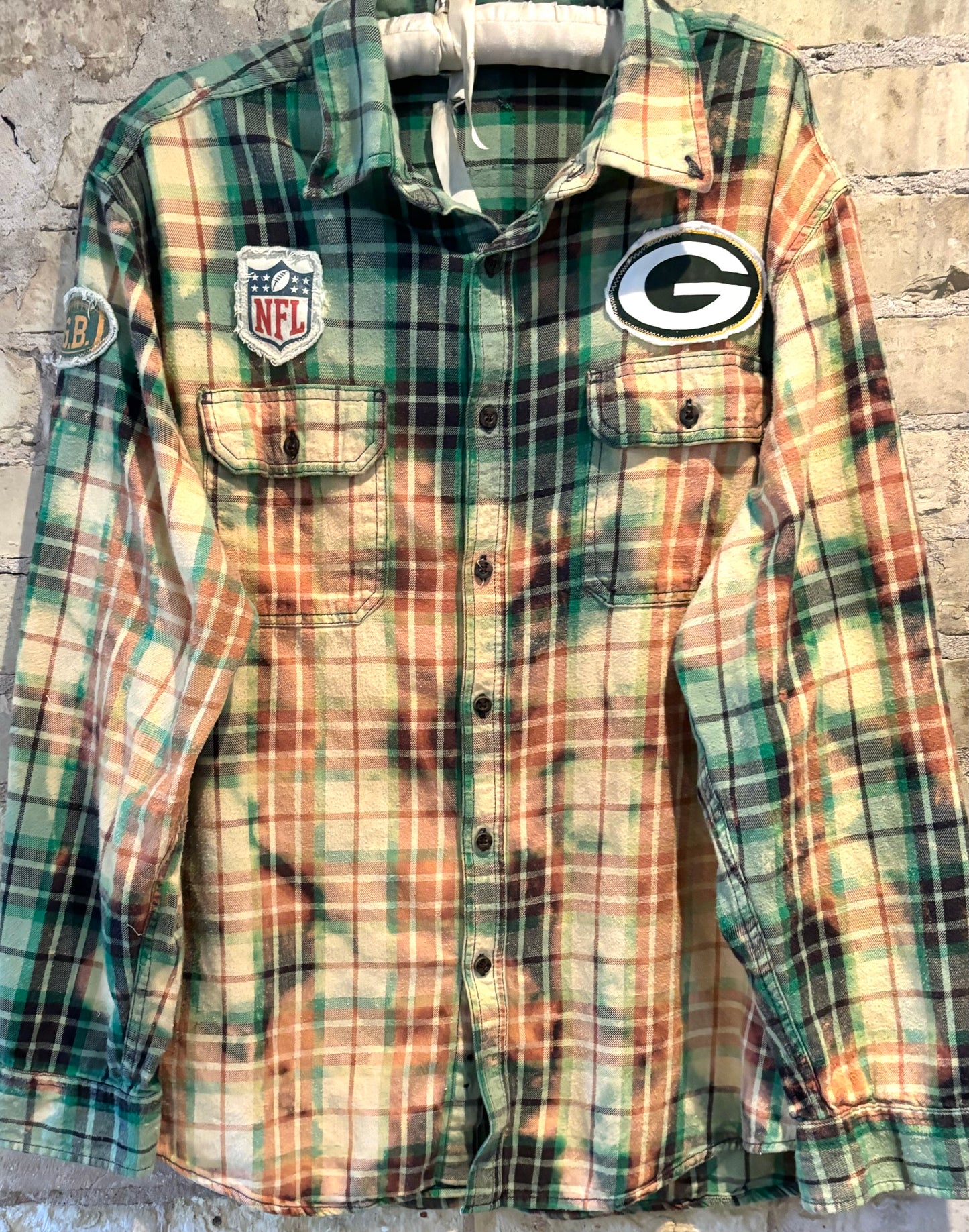 Reworked Custom Game Day Packers Flannel Shirt