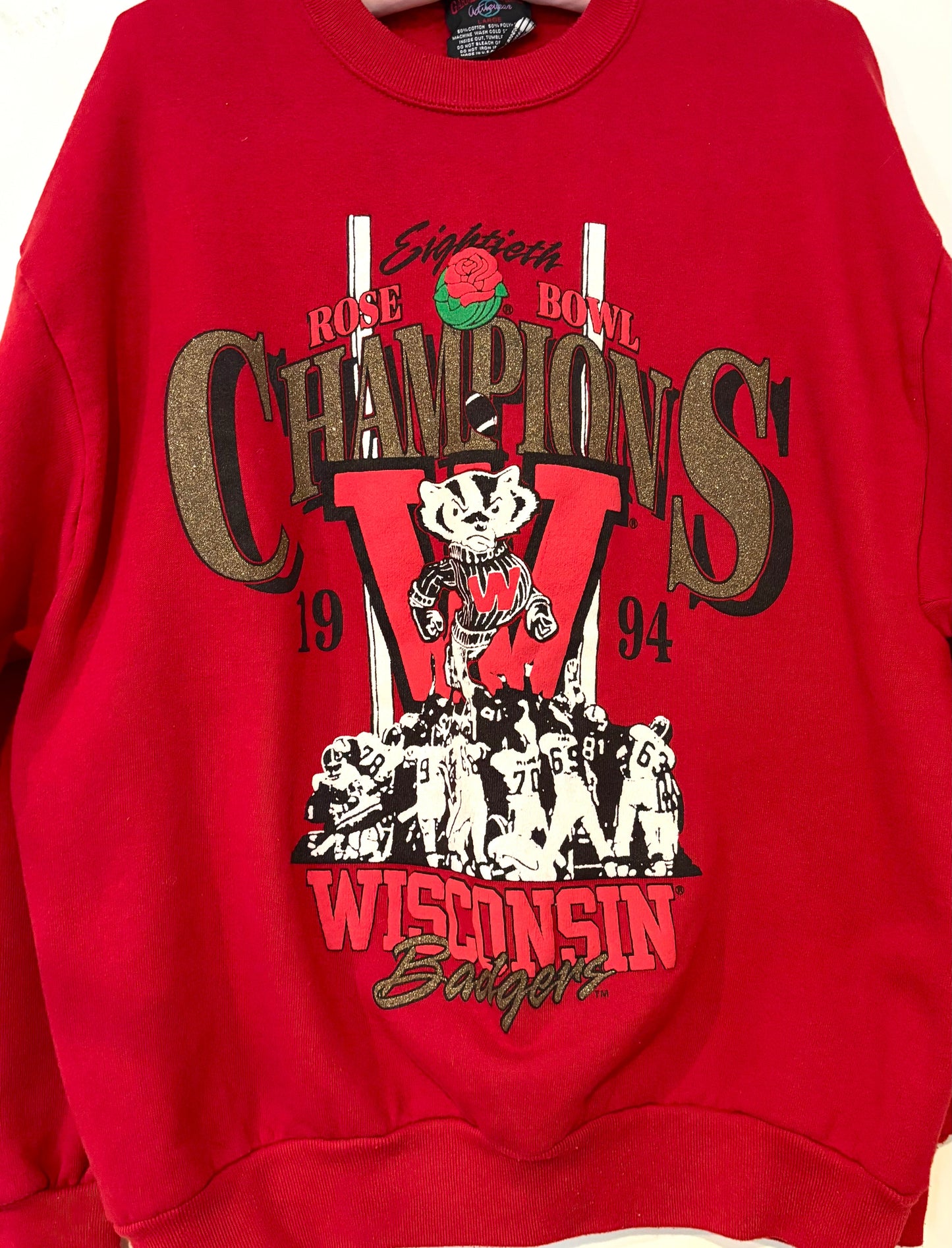 Rare Vintage 90’s Wisconsin Badgers Rose Bowl Crewneck