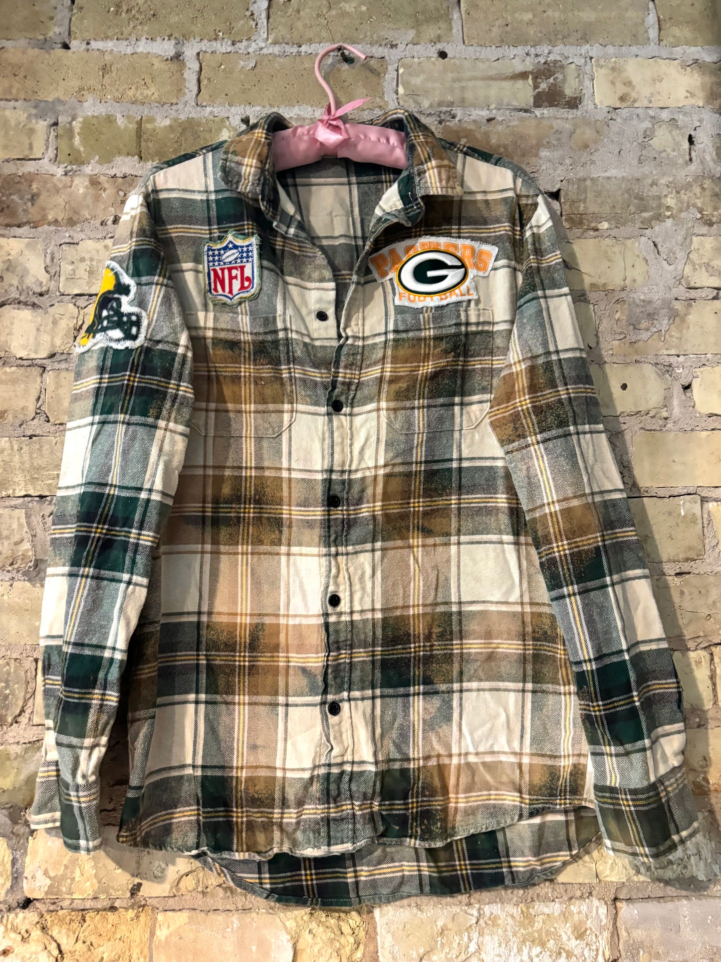 Vintage distressed Game Day Flannel Shirt